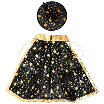 

Halloween Costumes Witch Wizard Cloak with Hat for Kids Boys Girls