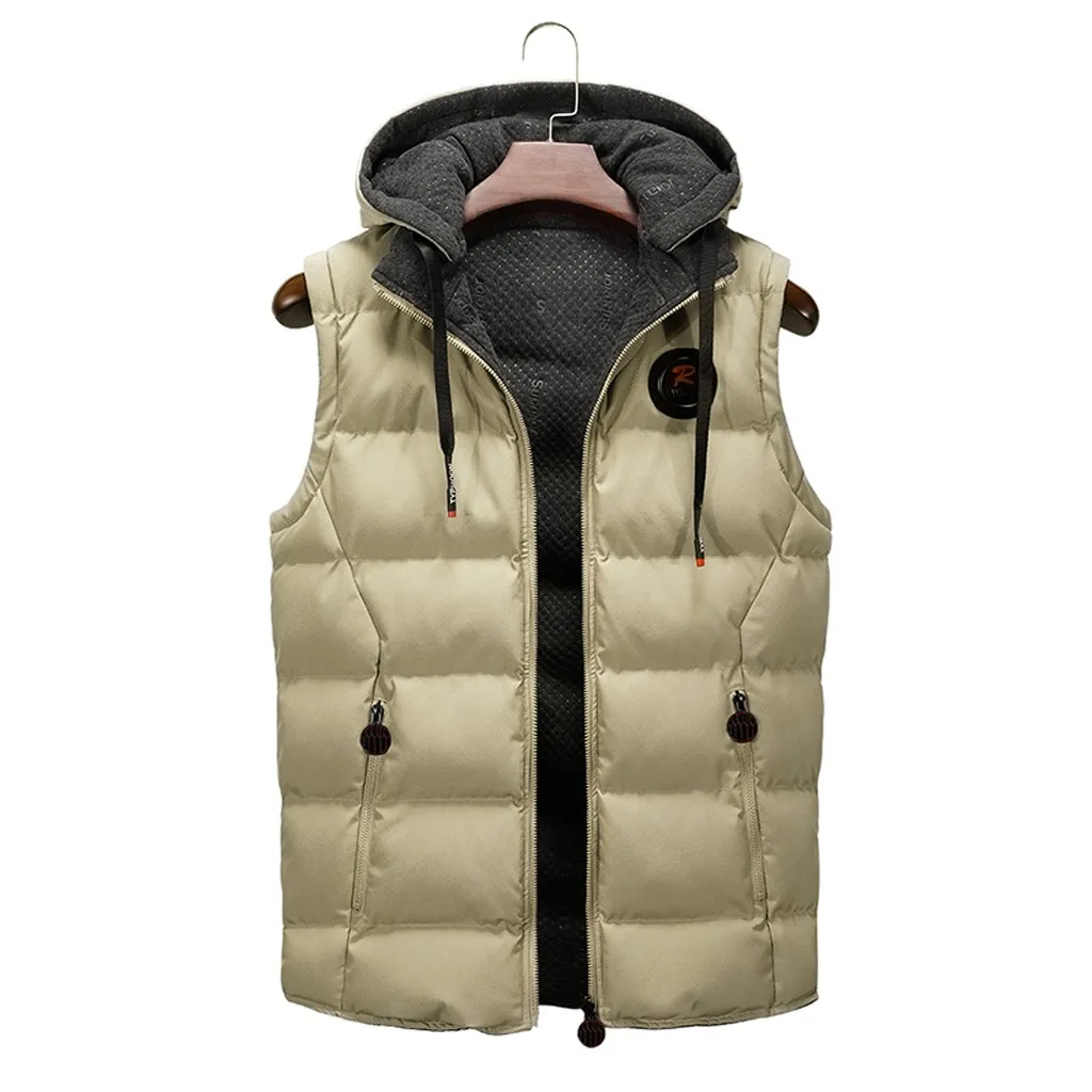 JAYCOSIN Men's Jackets Vests New Arrival Brand Men Hooded Zipper Sleeveless Jacket Winter Down Vest Male Slim Vest Outwear
