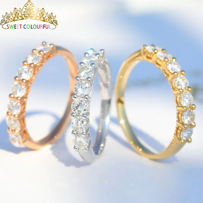 14K Золотое кольцо Moissanite алмазное кольцо обручальное кольцо с национальным сертификатом D006