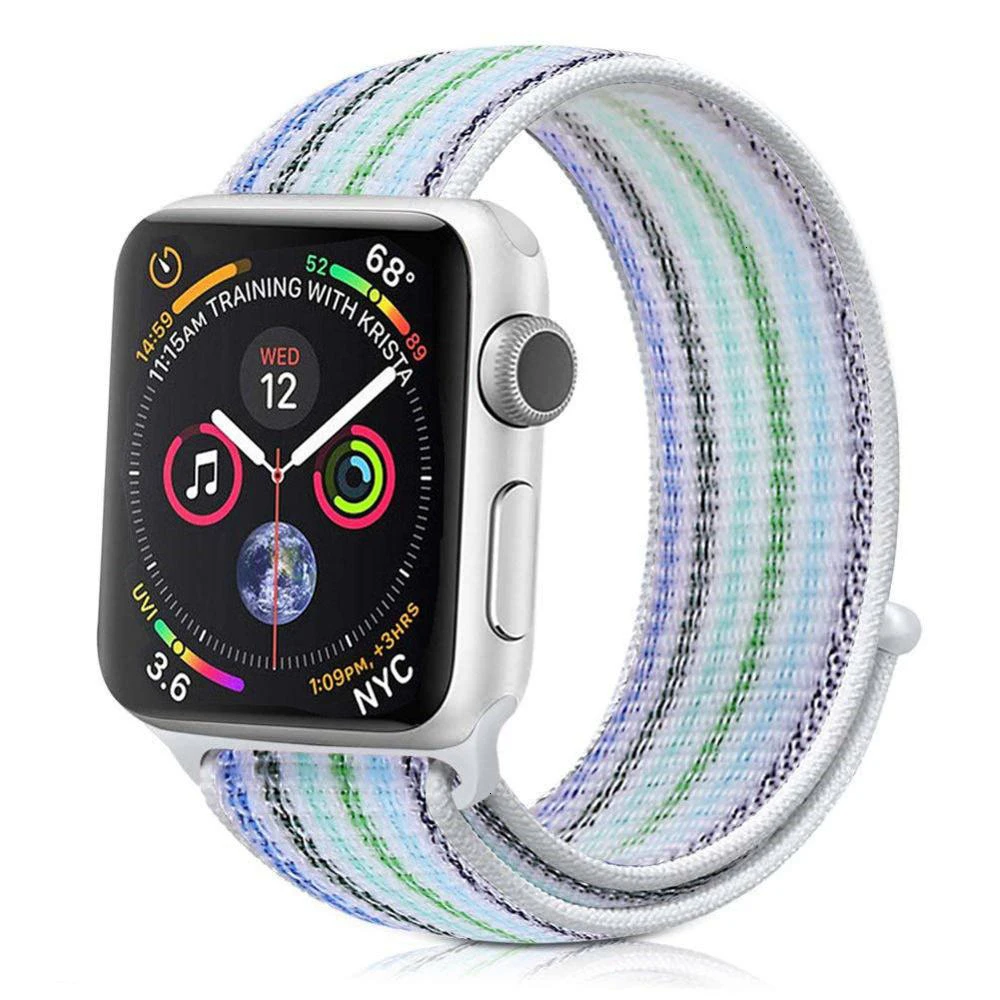 Blue Streak Нейлоновый ремешок для Apple Watch series 5 44 мм iwatch 42 мм ремешок 38 мм 40 мм iwatch sreies 4 3 2 pulseira браслет ремешок для часов - Цвет ремешка: Blue Streak