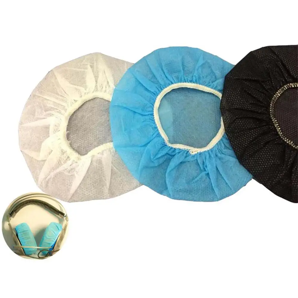

100 Pcs Disposable Headphone Cover Non Woven Hygienic Dustproof Sweatproof Stretchable Ear Pad Netbar Headset Accessorie