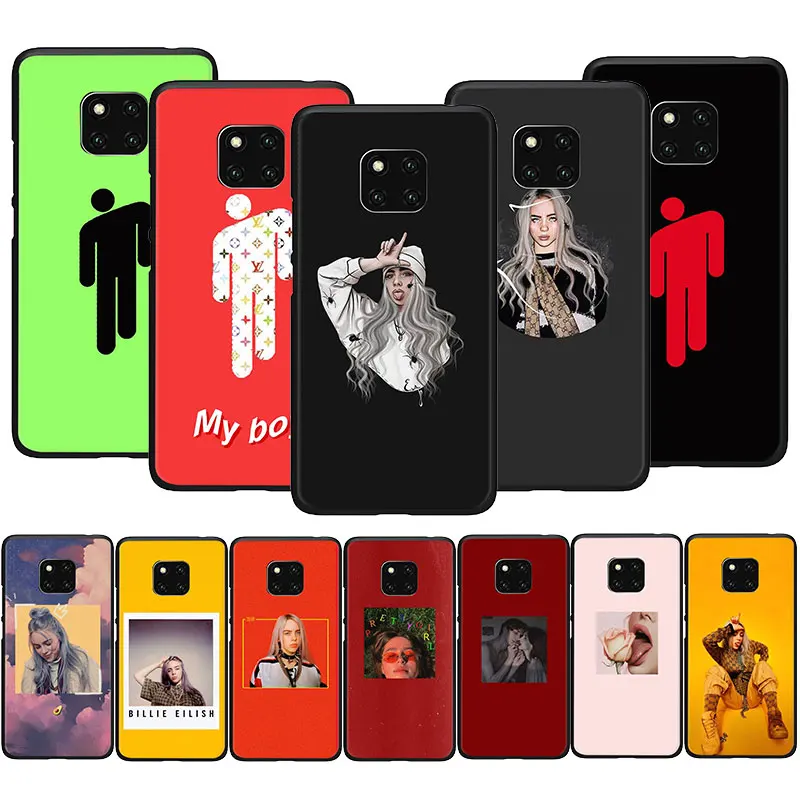 EWAU модный billie eilish логотип силиконовый чехол для телефона для huawei Y6 Y7 Y9 Prime mate 10 20 30 Lite Pro Nova 2i Lite 3 3i 4 5i