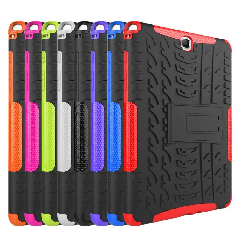 For Samsung Galaxy Tab A 9.7 T550 case for SM-T550 T555 Tablet 9.7 inch armor Silicone TPU+PC Shockproof Stand Cover +pen+Film