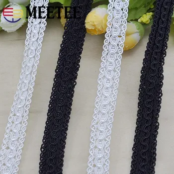 

Meetee 10meters 1.5cm Curved Lace Trim Crocheted Braided Ribbon DIY Handmade Home Textile Clothing Sewing Accessories RC001