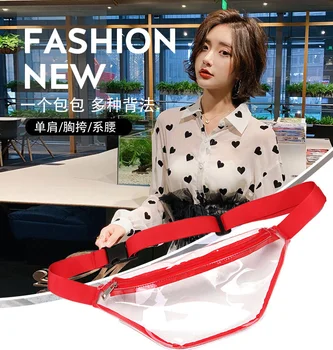 

Women Simple Transparent Waist Bags Fashion PVC Transparent Fanny Pack Women Waist Bags Fanny Pack for Women 2019 New