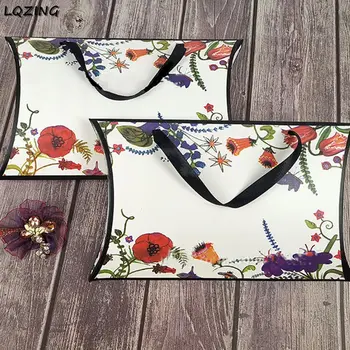 

10pcs/lot Large Size Paper Bag Pillow Shape Cosmetic/Scarf Boxes White Craft Paper Gift Packaging Clothing Box Cardboard Carton