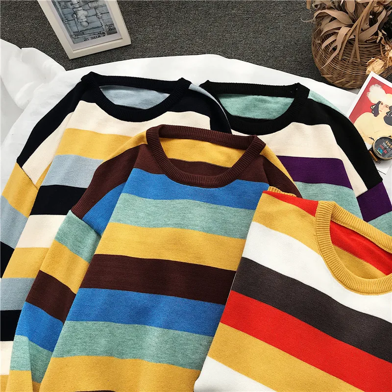 Winter New Thick Sweater Men Warm Fashion Contrast Color Casual Striped Sweter Men Loose Long-sleeved Pullover Man Clothes Winter New Thick Sweater Men Warm Fashion Contrast Color Casual Striped Sweter Men Loose Long-sleeved Pullover Man Clothes