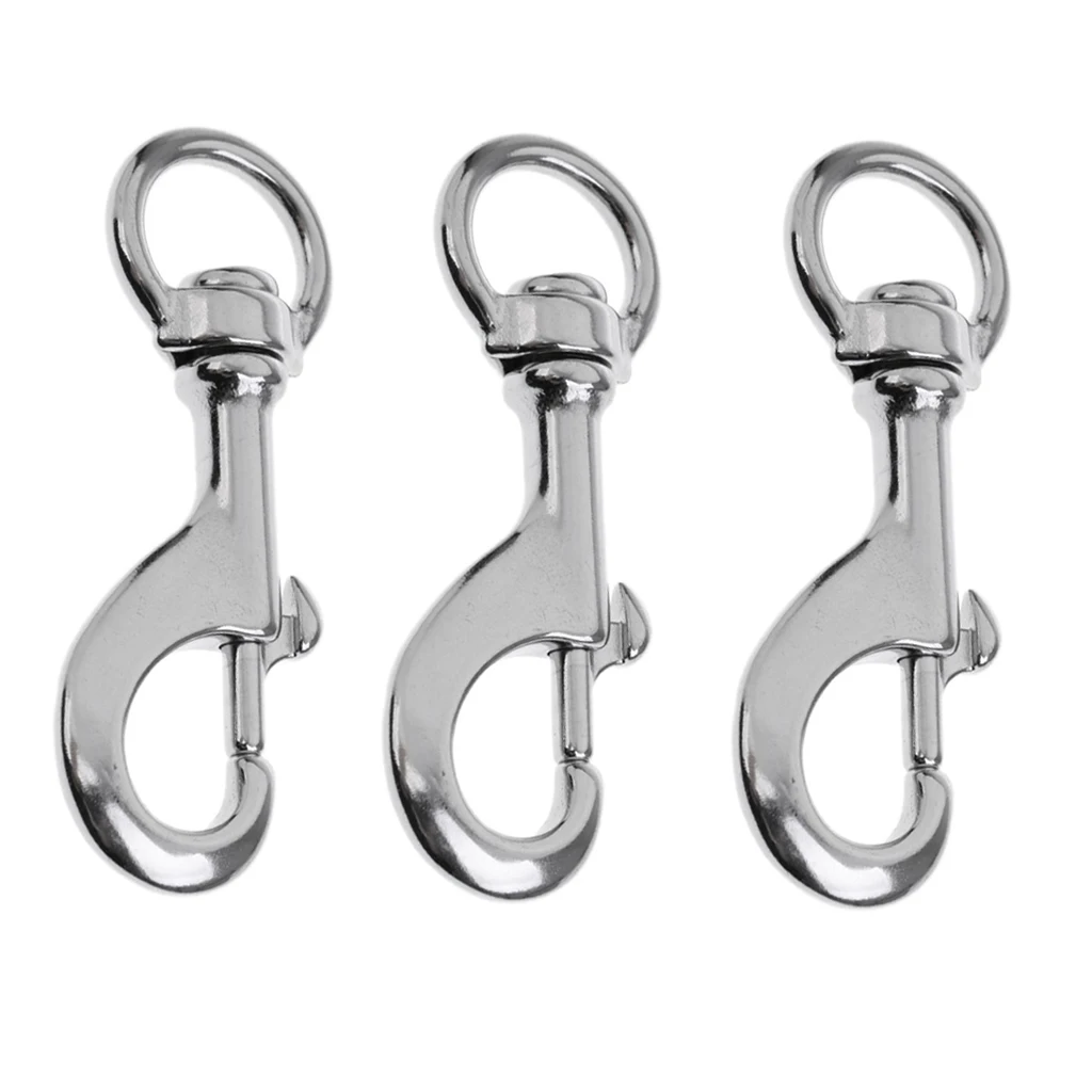 MagiDeal 3x Stainless Steel Eye Swivel Bolt Snap Hook Dog Chain Clip 88mm