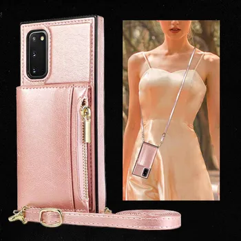 

Leather Case For Samsung Galaxy S20 Ultra S20 Plus Case Girl Style Cover Coque For Samsung S20 Case Woman Shoulder Wallet Pocket