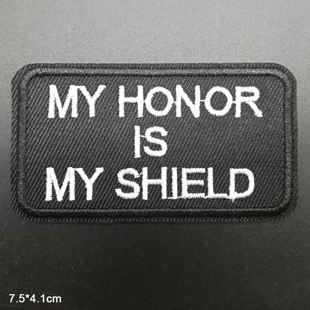 Letters Words MY HONOR IS SHIELD US Theme Novelty Iron On Embroidered Clothes Patches For Clothing Wholesale | Дом и сад