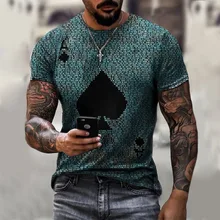 Camiseta de moda de verano para hombre, camisa con estampado 3d de póker callejero, manga corta, cuello redondo, Printingxxs 6xl 3d, novedad de 2021