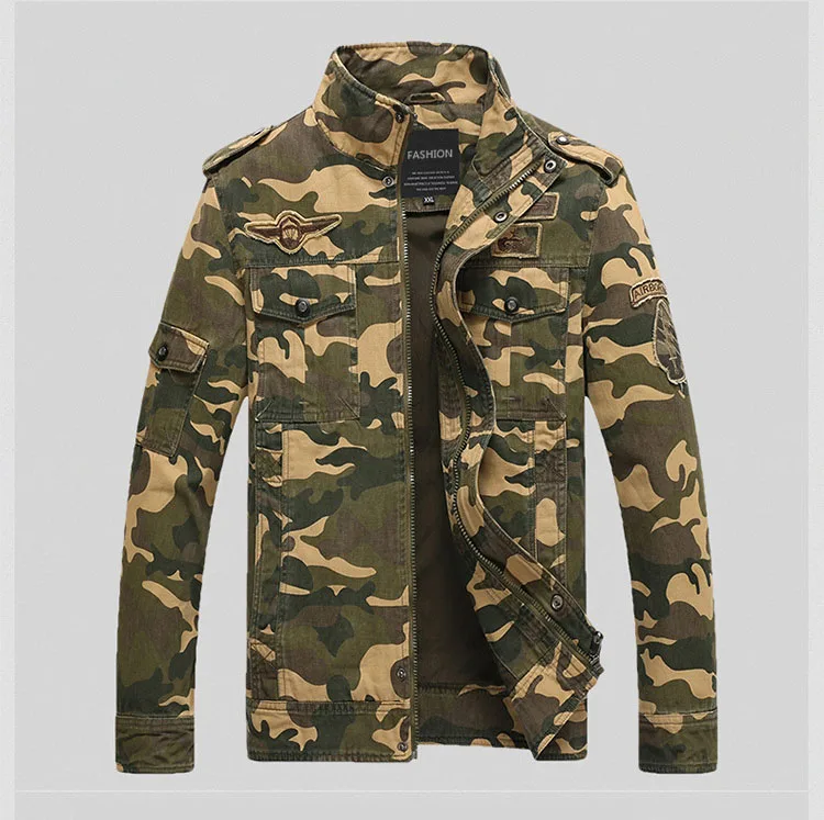 khaki Весенняя стильная камуфляжная куртка, военная униформа, мужская куртка, роскошная мужская верхняя одежда и пальто, джинсовая тонкая армейская куртка для мужчин - Цвет: khaki