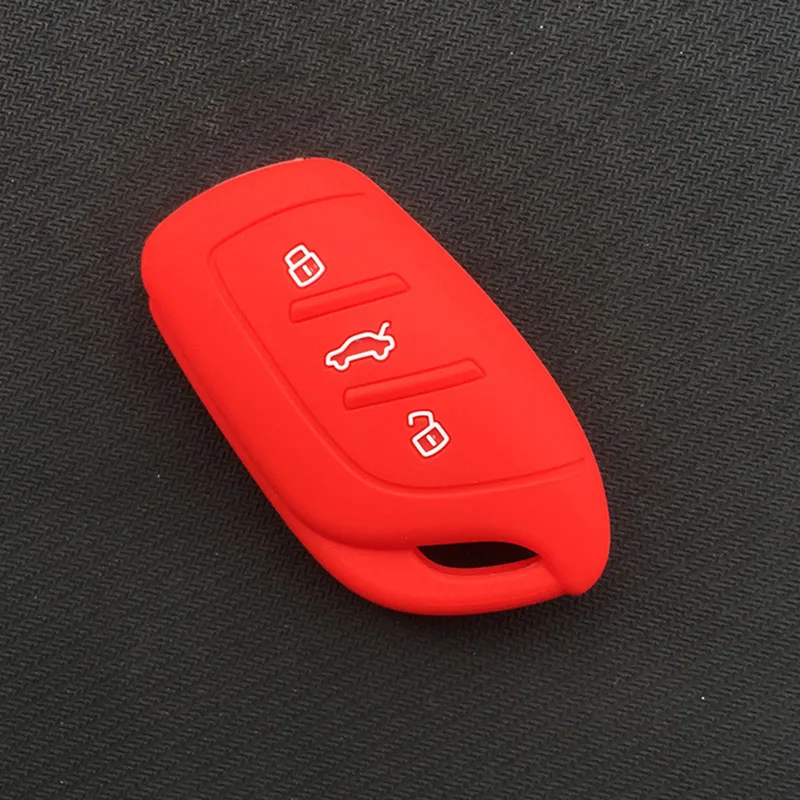 3 кнопки силиконовый для ключа автомобиля чехол для MG HS ZS EV smart key - Название цвета: Красный