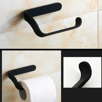 

Black Toilet Paper Holder Chrome Toilet Roll Paper Holder Bathroom Accessories Wall Mounted