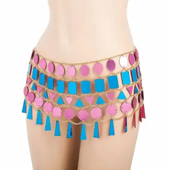

Sexy Sequins Shiny Waist Body Chain Beach Bikini Waist Chain Manual Acrylic Sequins Skirt Waist Chain Body Jewelry Accessories