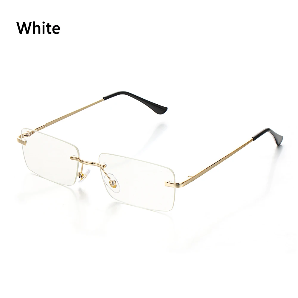 2021 Fashion Rectangle Rimless Sunglasses Square Vintage Glasses Luxury Design Unisex Retro Frame Gradient Glasses UV400 Eyewear big sunglasses Sunglasses