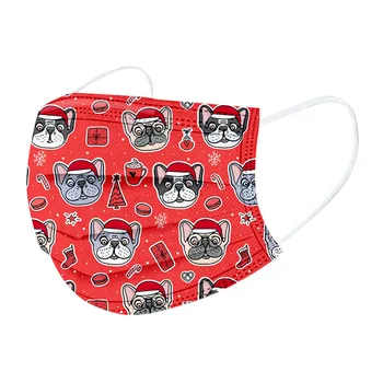 

10/20/30/50pcs Face Mask Disposable Face Cover Christmas Print Mouth Mask 3-layer Non-woven Children Fabric Mask Mondkapjes