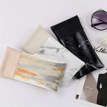 

Marble Pattern Glasses Box Spectacle Optical Glasses Bag Waterproof Pu Portable Sunglasses Holder Eyewear Protector