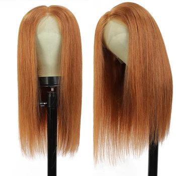 

Brown Lace Front Human Hair Wigs With Baby Hair Brazilian Remy Straight Pre Plucked 13x4 Lace Wig For Women 150% Density SOKU