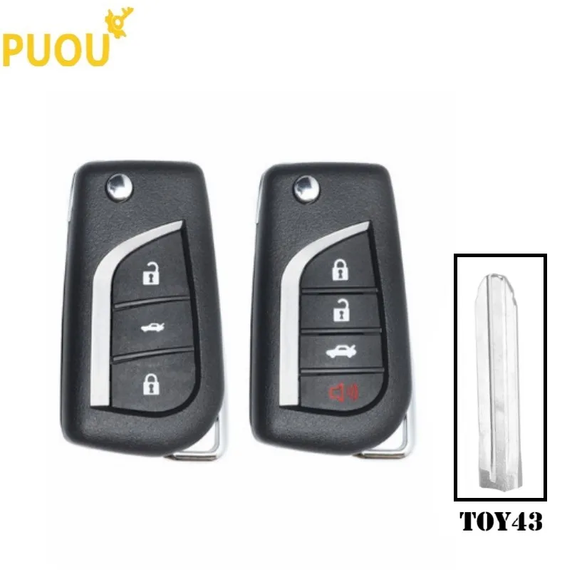 10 шт./лот, для 2, 3, 4, BTN подходит для Toyota Camry Yaris Rav4 с откидной крышкой дистанционный ключ чехол Брелок