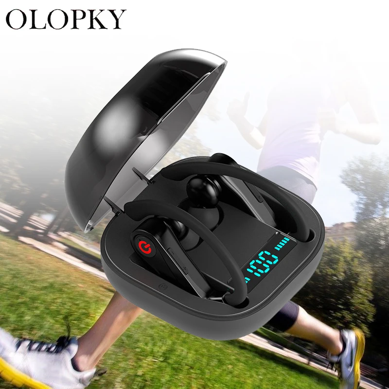 

Wireless Bluetooth LED Digital Display Earphone Earhook Headset Sport Handsfree Microphone Subwoofer Q62 TWS Surround For Xiaomi