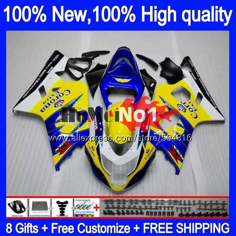 Корпус для SUZUKI GSXR600 GSX R600 K4 GSX-R600 2004 2005 хороший желтого 15MC. 88 GSXR-750 GSXR 750 600 CC 04 05 GSXR750 04 05 обтекатель - Цвет: No. 1