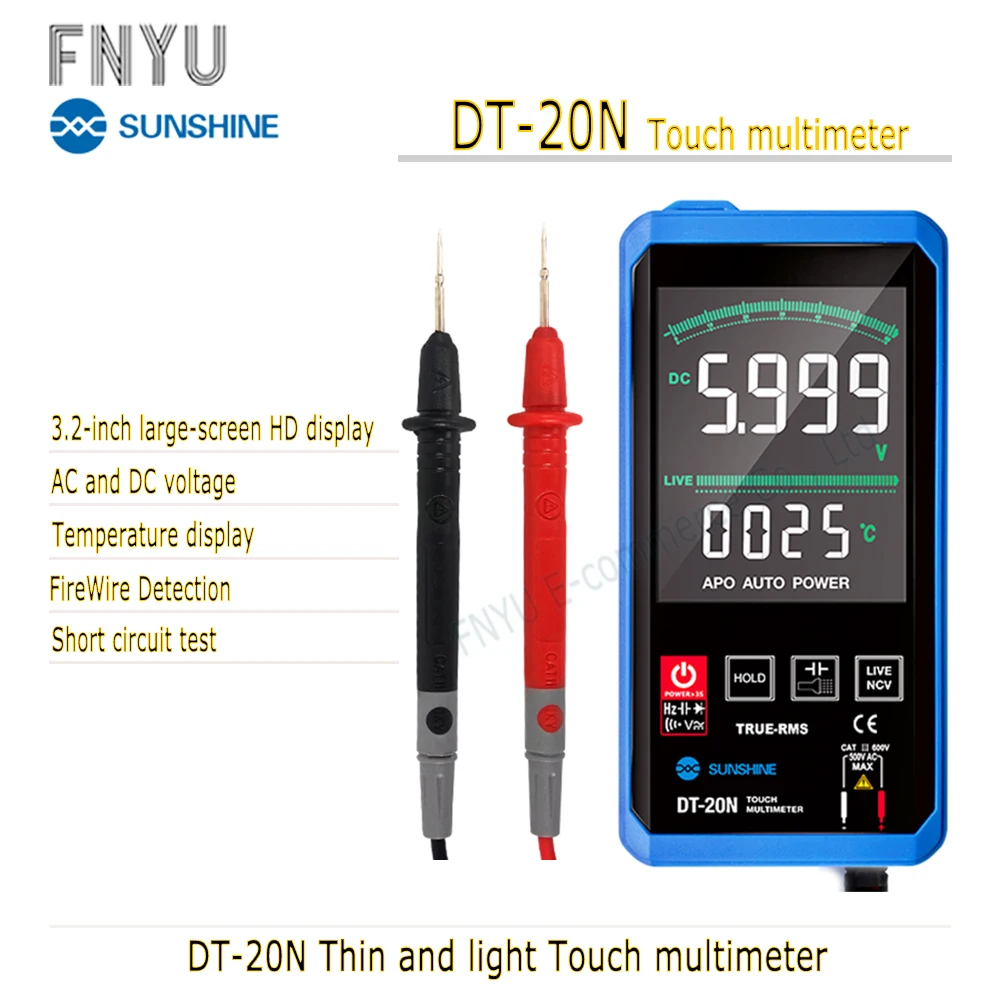 Мультиметр Φ Touch мультиметр 3 2 дюйма ЖК дисплей HD переменного и постоянного тока