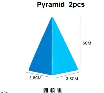 Pyramid-2pcs Детские деревянные геометрические блоки игра дети Прямоугольник квадратный цилиндр стереоскопическая модель форма игрушки для начальной школы обучающие средства - Цвет: Pyramid-2pcs