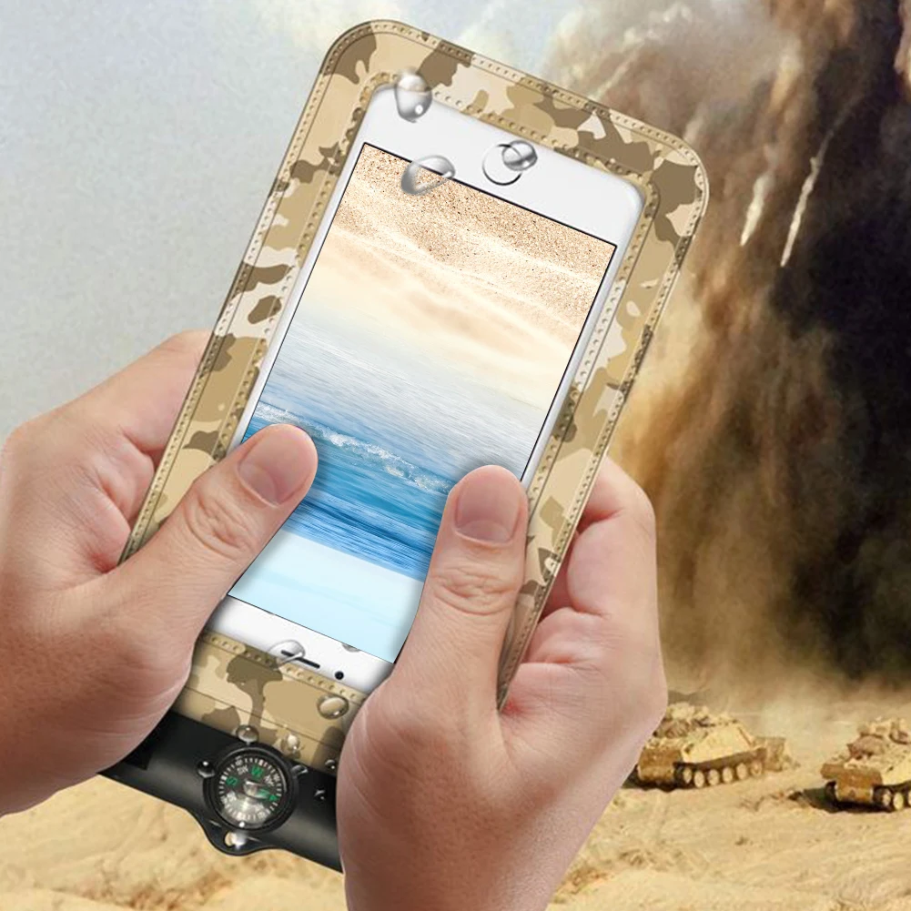 Desert Camouflage Талреп чехол мобильный телефон с сенсорным экраном ПВХ Универсальный плавательный с повязкой водонепроницаемый чехол для телефона Камуфляжный Открытый сухой мешок - Цвет: Desert Camouflage