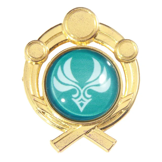 Game Genshin Impact Eyes Of God Mondstadt Pins Brooches Luminous 7 Element Kawaii Cosplay Badges 012