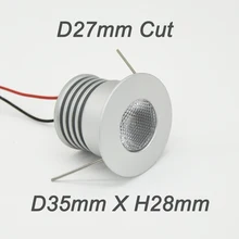 

Super Bright 4W LED Spotlight With Cree Chip DC12V-24V/3V Input 27mm Cutout Recessed DownLight Cabinet Lighting CE List