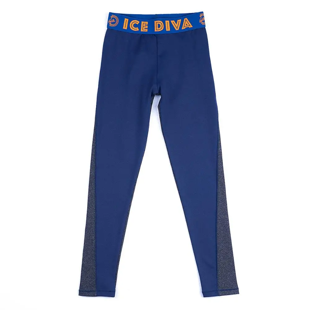 Темно-синий Леггинсы ICEDIVA для фигурного катания на NON-SLIP - Цвет: Темно-синий