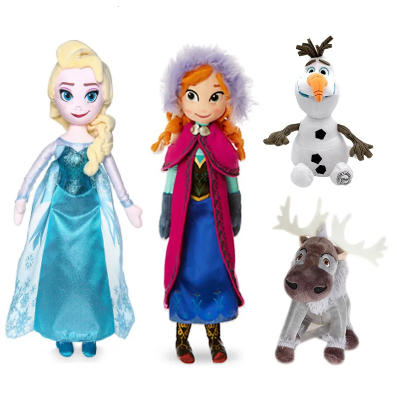 40 CM Disney Frozen 2 Anna Elsa Dolls Snow Queen Princess Toys Stuffed Sven and Olaf Plush Kids Birthday Christmas Gift