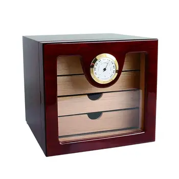 

4 Layers Cigar Humidor Box Cedar Wood Lined Hygrometer Humidifier Smoking Cigar Accessories Gifts Cedar Wood Cigar Travel Box