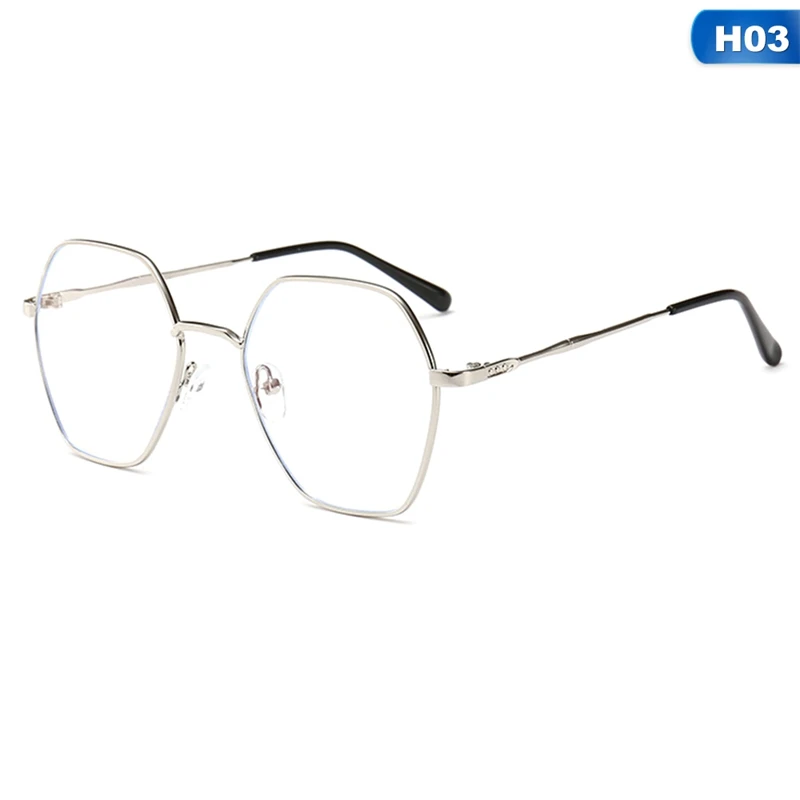Металлический неправильный многоугольник очки Рамка ретро искусство плоское зеркало оптические очки могут быть оснащены близорукостью очки - Цвет оправы: 3