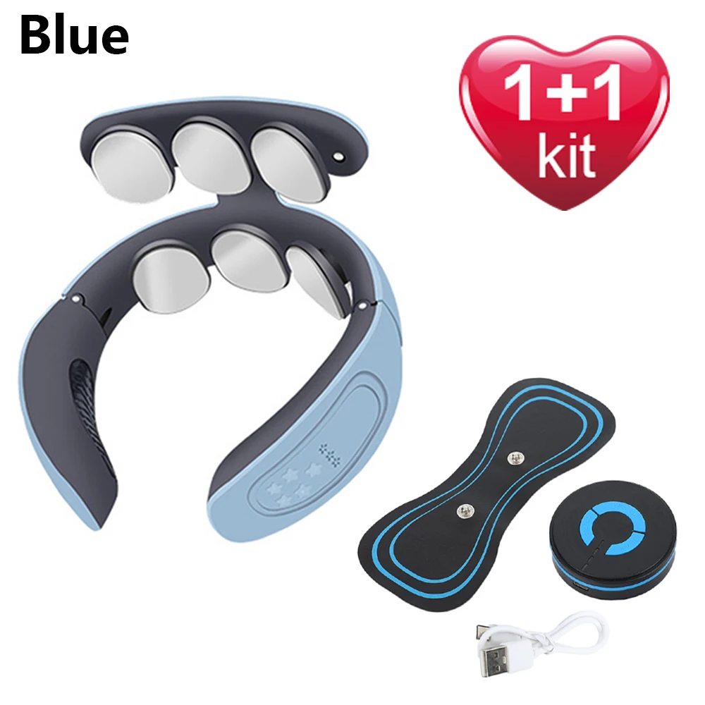 Neck Massager Shoulder Cervical Massager 6 Heads Multifunctional Electric Hot Compress Pulse Relieve Cervical Fatigue Massage