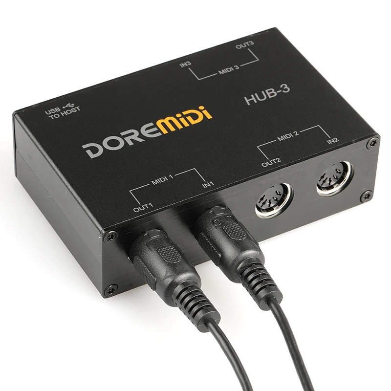 MIDI Keyboard Adapter USB Power Converter Cable MIDI Host 33 Interface Box Controller Music Editor Converter DOREMiDi HUB-3