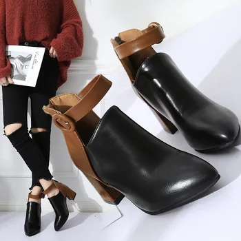 

Large women's autumn boots 2019 women's short boots Mid Heel zipper ChElSEY boots