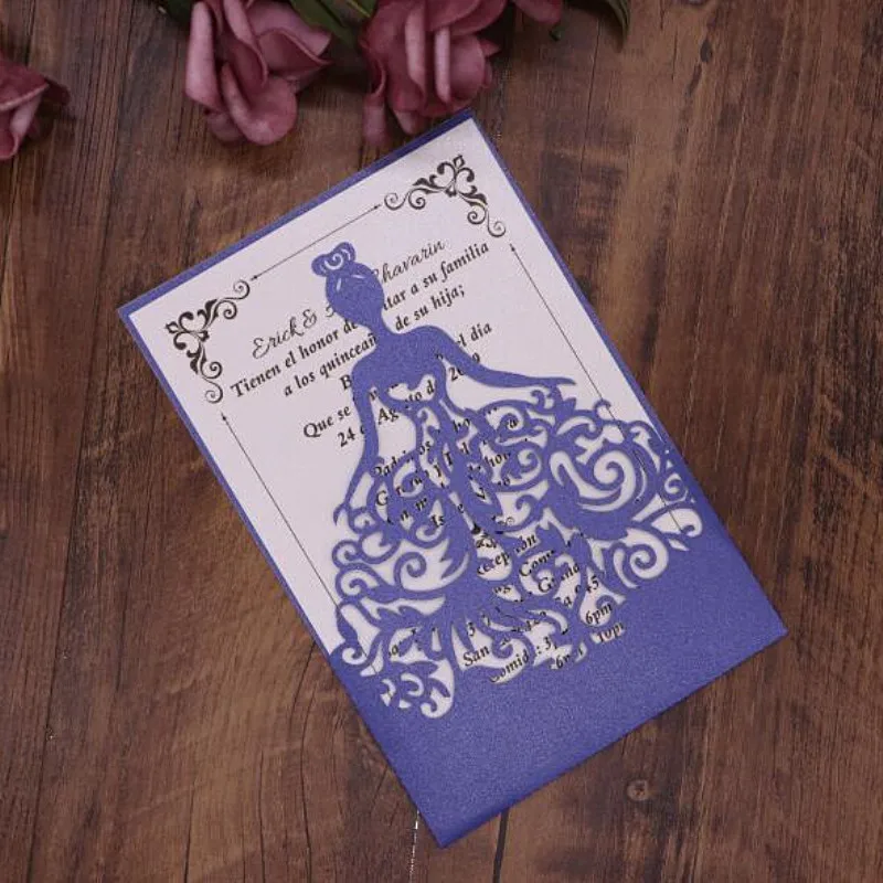  10pcs wedding Invitation Cards 3D Handmade Queen Invitations Cards Greeting Gift Cards Postcards - 4.00013E+12