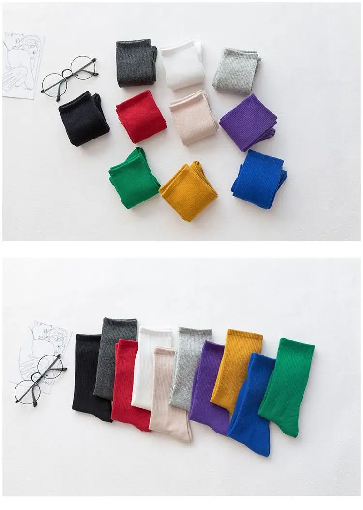 Новые высококачественные женские повседневные хлопковые удобные короткие носки ярких цветов в стиле Харадзюку