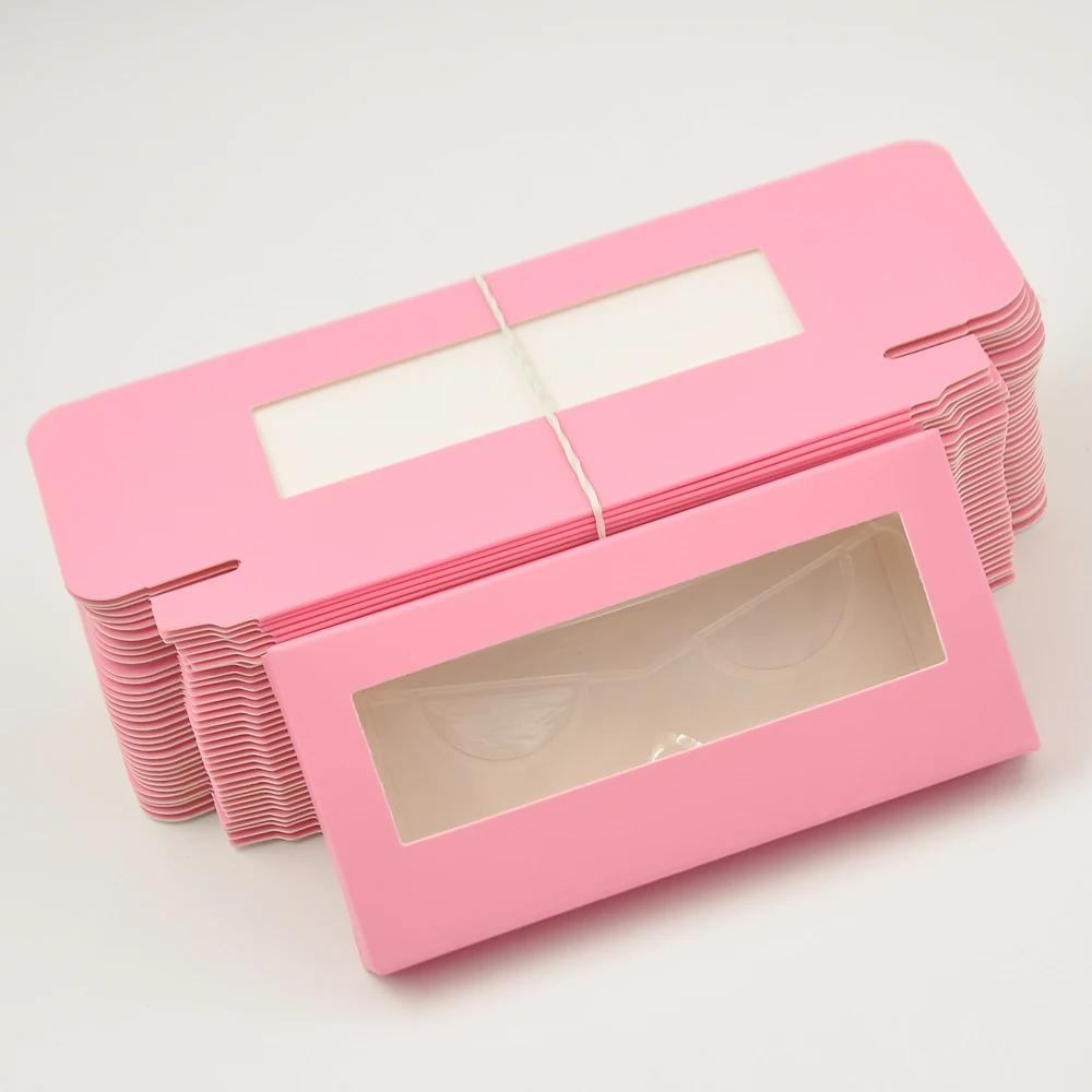 Caixa de Embalagem de Cílios de Papel Caixas de Chicote de Embalagem Fornecedores a Granel Atacado Logotipo Personalizado Falso Cils Vison Cílios Retângulo Case 2 Cílios postiços