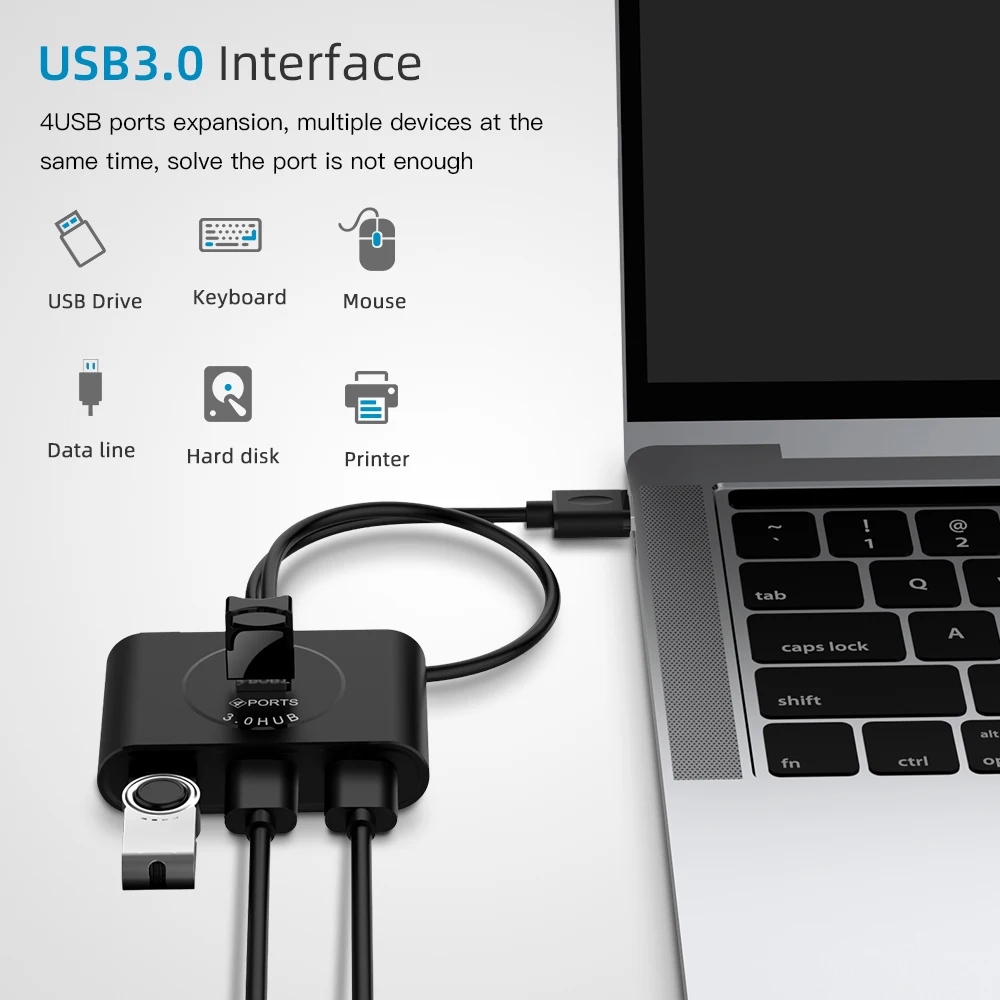USB C концентратор USB 3,0 концентратор разветвитель несколько usb-хаб 5 Гбит/с высокоскоростной концентратор 3,0 мульти концентратор расширитель 4 порта концентратор для ПК ноутбук Настольный