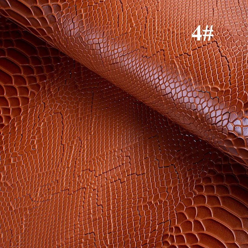 4 brown Meetee 45x137 см 1,2 мм Толстая кожаная ткань искусственная синтетическая змеиная кожа ПВХ материал для багажа бумажник ремень DIY Аксессуары - Цвет: 4 brown