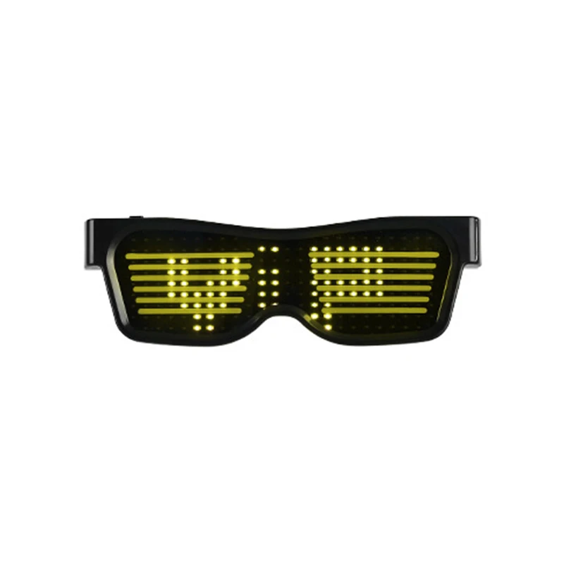 Yellow Smart Magic Bluetooth светодиодный солнцезащитные очки вечерние очки управление приложением щит светящиеся очки USB зарядка DIY приложение управление Flash СВЕТОДИОДНЫЙ - Цвет: Yellow