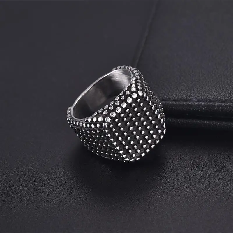 Jiayiqi, винтажное черное квадратное кольцо, бренд, для мужчин, ширина печатки, пунктиформы, геометрические кольца на палец, панк, мужские ювелирные изделия, подарок, Размер 7-13