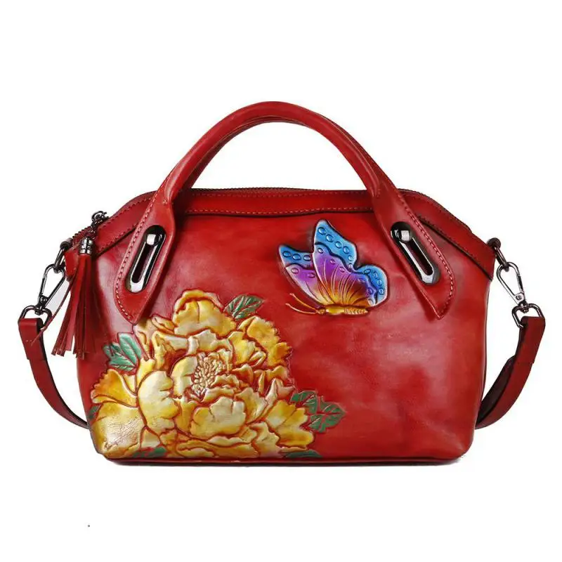 Роскошная женская сумка в стиле ретро, ручная работа, новинка, натуральная кожа, большая вместительность, Воловья кожа, сумки через плечо