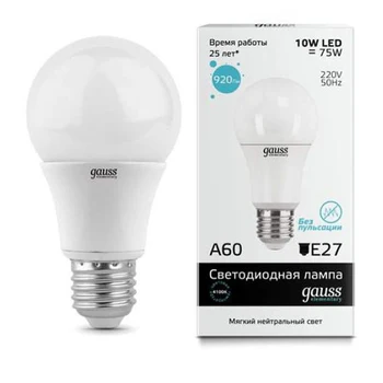 

GAUSS LED Elementary 23220 A60 E27 10W 4100K 1/40 Lamp