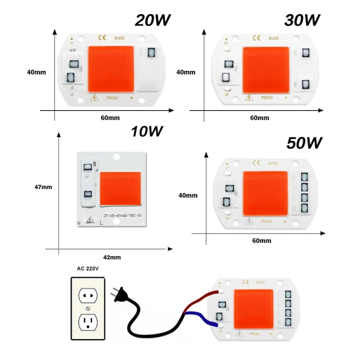 LED 성장 빛 전체 스펙트럼 COB LED 칩 AC 110V 220V 필요 없음 드라이버 실내 식물에 대 한 Phyto 램프 빛 모 종 성장 램프 2