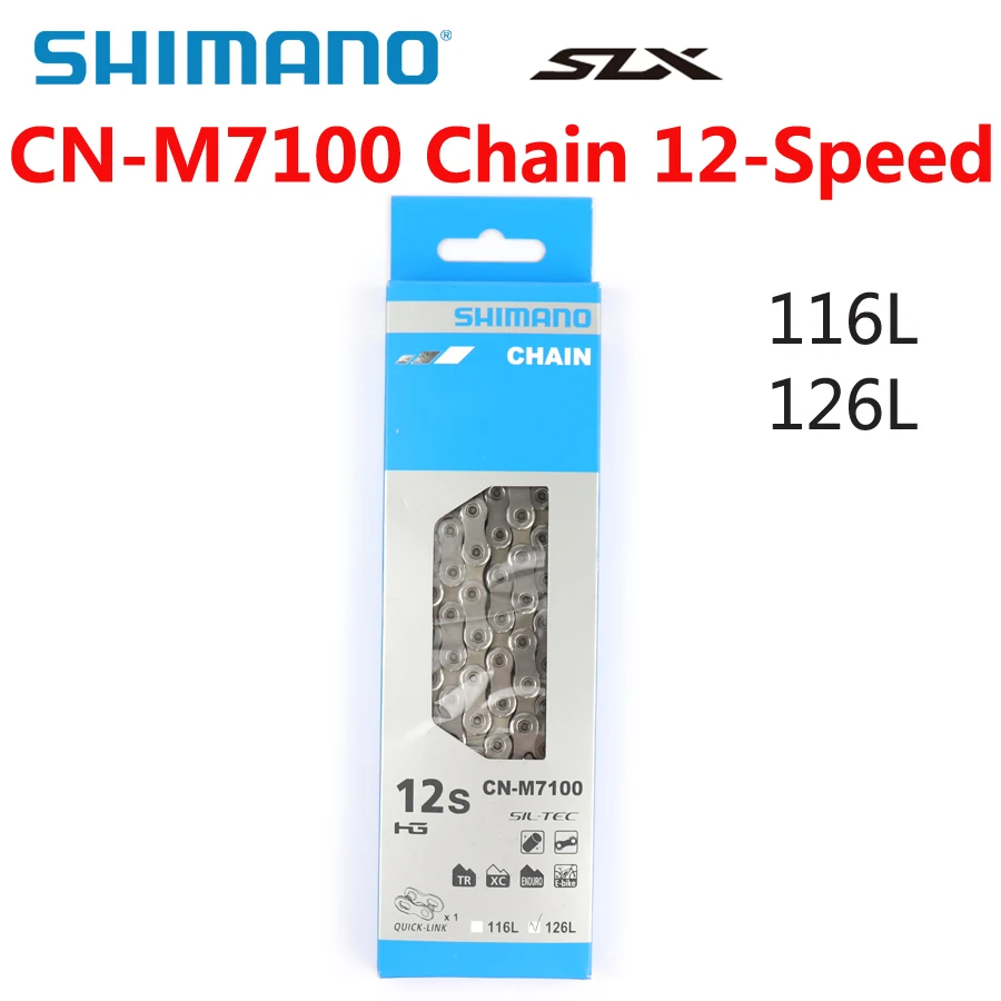 SHIMANO SLX CN M7100 126L 116L Chain 12-Speed Mountain Bike Bicycle Chain CN-M7100 MTB Road Bike Chains Bicycle Parts