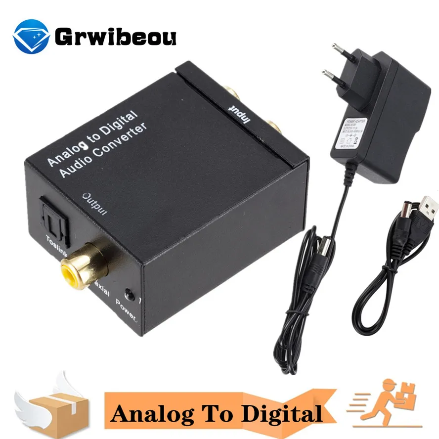 Latest Analog To Digital ADC Converter Optical Coax RCA Toslink Audio Sound Adapter SPDIF Adaptor For Apple TV For Xbox 360 DVD - ANKUX Tech Co., Ltd